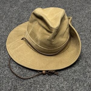 Henschel Hat Co. Hatquarters Safari Snap Leather Sz. Small Measured 21"